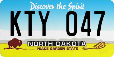 ND license plate KTY047