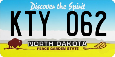 ND license plate KTY062