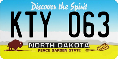 ND license plate KTY063