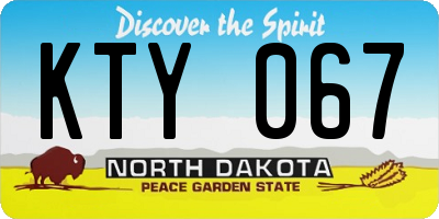 ND license plate KTY067