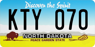 ND license plate KTY070
