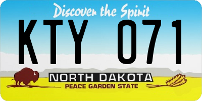 ND license plate KTY071