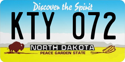 ND license plate KTY072