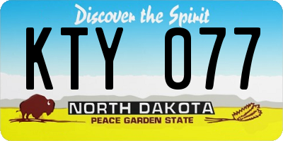 ND license plate KTY077