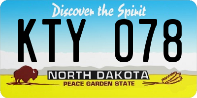 ND license plate KTY078