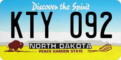ND license plate KTY092