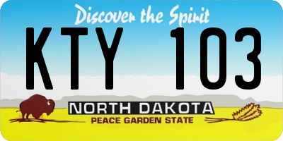 ND license plate KTY103