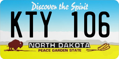 ND license plate KTY106