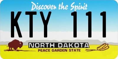 ND license plate KTY111