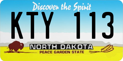 ND license plate KTY113