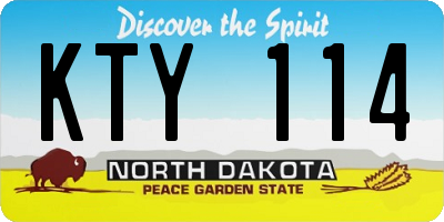 ND license plate KTY114
