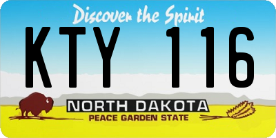 ND license plate KTY116