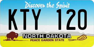 ND license plate KTY120