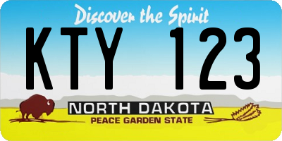 ND license plate KTY123