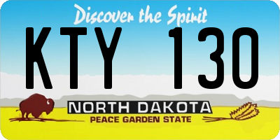 ND license plate KTY130
