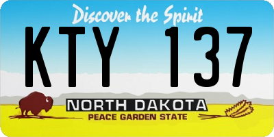 ND license plate KTY137