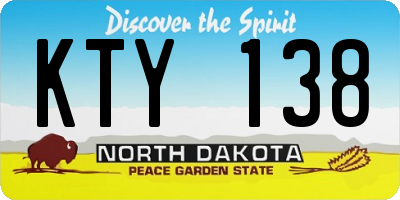 ND license plate KTY138