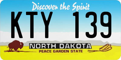 ND license plate KTY139