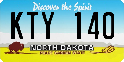 ND license plate KTY140