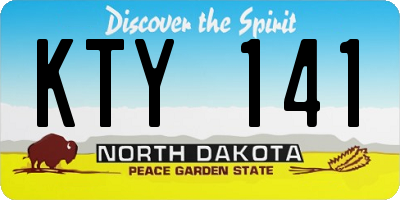 ND license plate KTY141