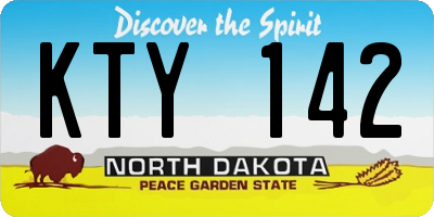 ND license plate KTY142