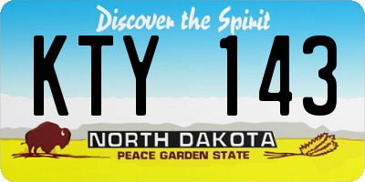 ND license plate KTY143