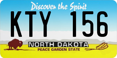 ND license plate KTY156