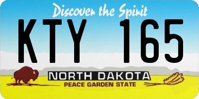 ND license plate KTY165