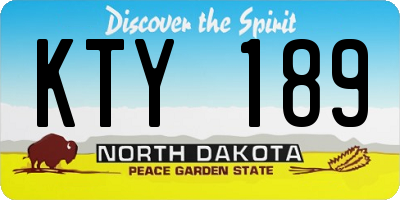 ND license plate KTY189