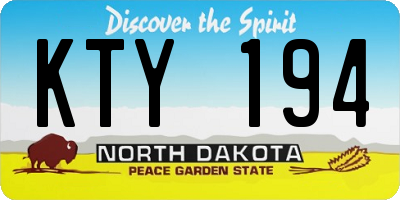 ND license plate KTY194