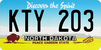 ND license plate KTY203