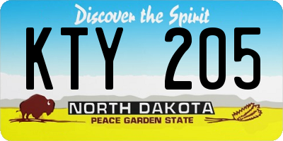ND license plate KTY205