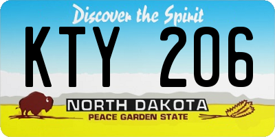 ND license plate KTY206