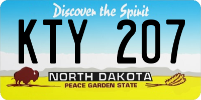 ND license plate KTY207