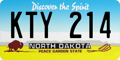 ND license plate KTY214