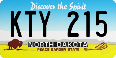 ND license plate KTY215