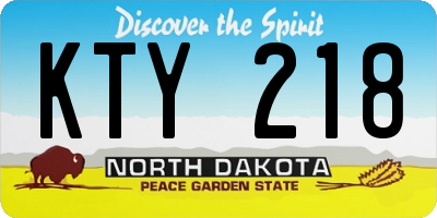ND license plate KTY218