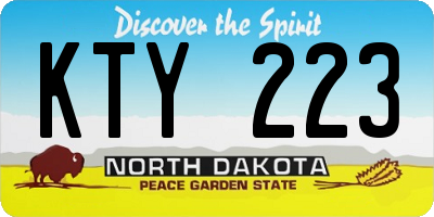 ND license plate KTY223