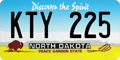 ND license plate KTY225