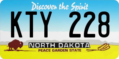 ND license plate KTY228