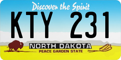 ND license plate KTY231