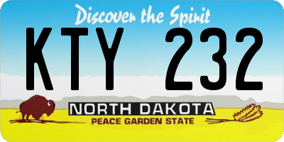 ND license plate KTY232