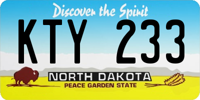 ND license plate KTY233