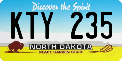ND license plate KTY235
