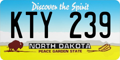 ND license plate KTY239