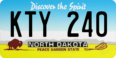 ND license plate KTY240