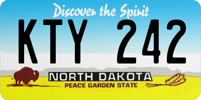 ND license plate KTY242