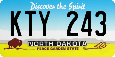 ND license plate KTY243