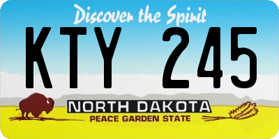 ND license plate KTY245
