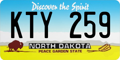 ND license plate KTY259